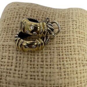 David Yurman Diamond, Gold & Silver Earrings